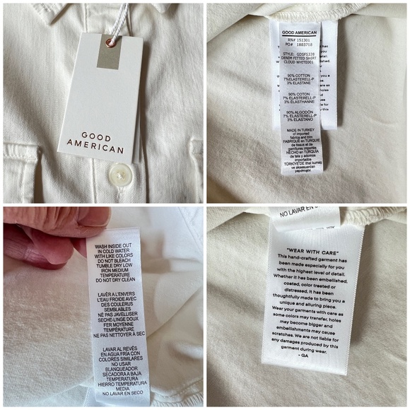 GOOD AMERICAN SHIRT NWT S CLOUD WHITE IVORY WESTERN CASUAL MINIMALIST CLASSIC - Picture 11 of 12